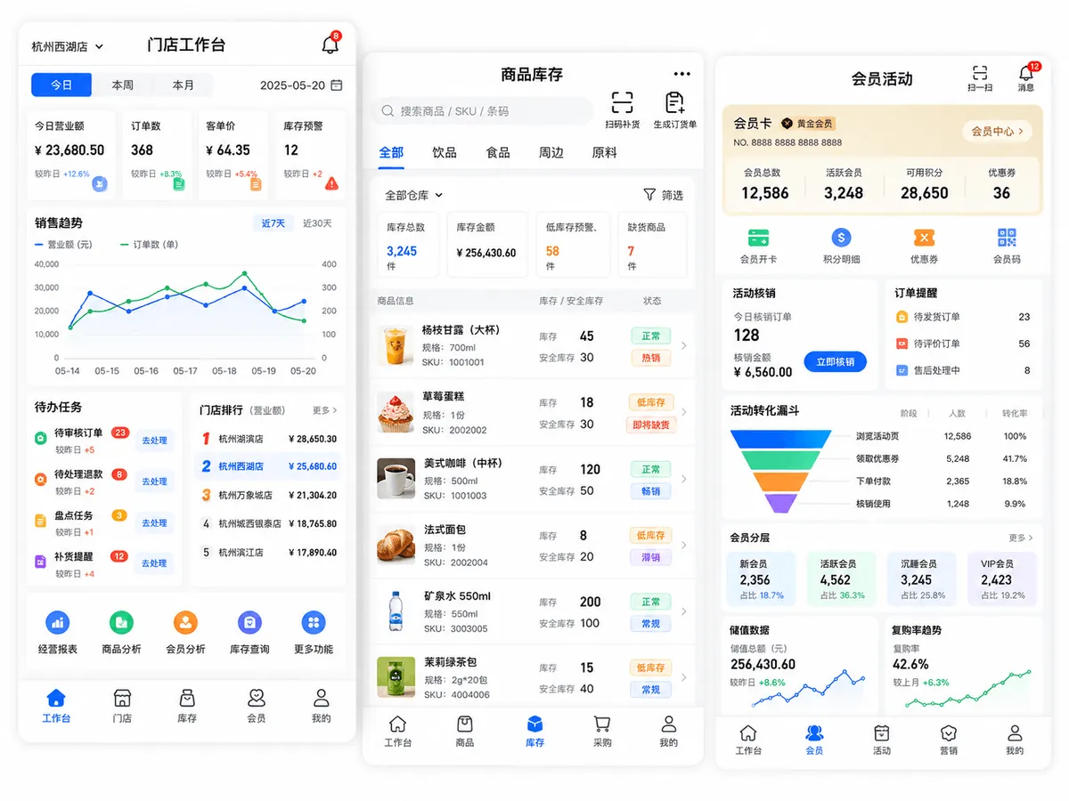 连锁门店运营系统案例界面图