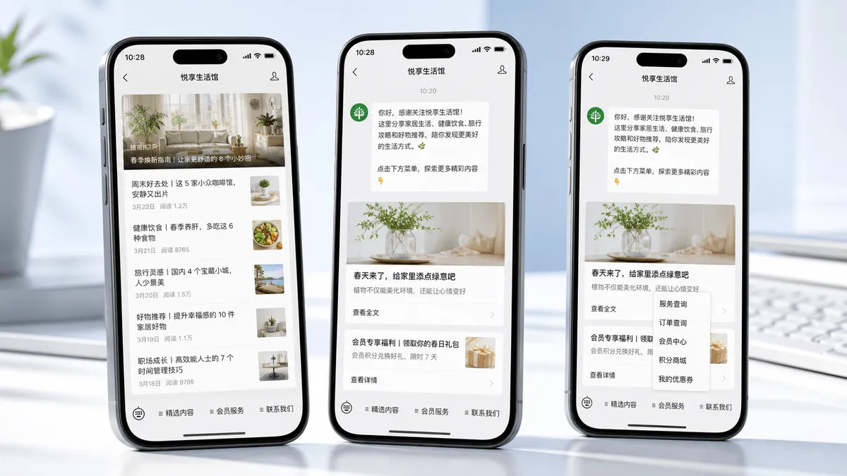 公众号开发真实效果图