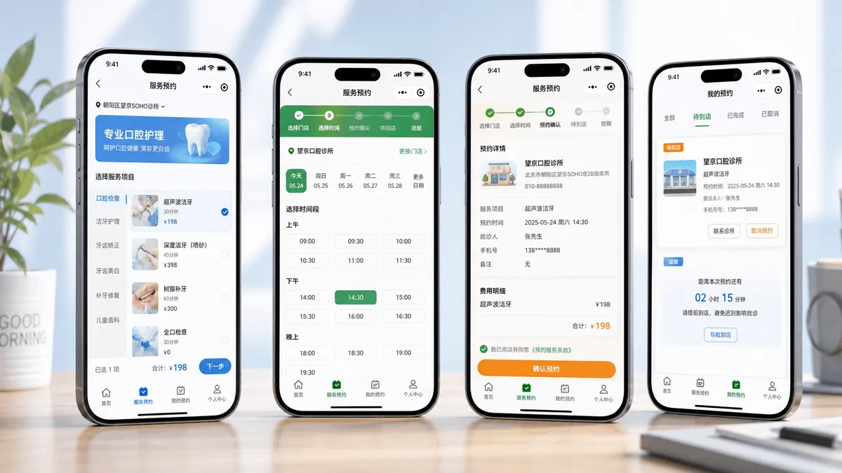 预约能力双手机真实小程序界面图